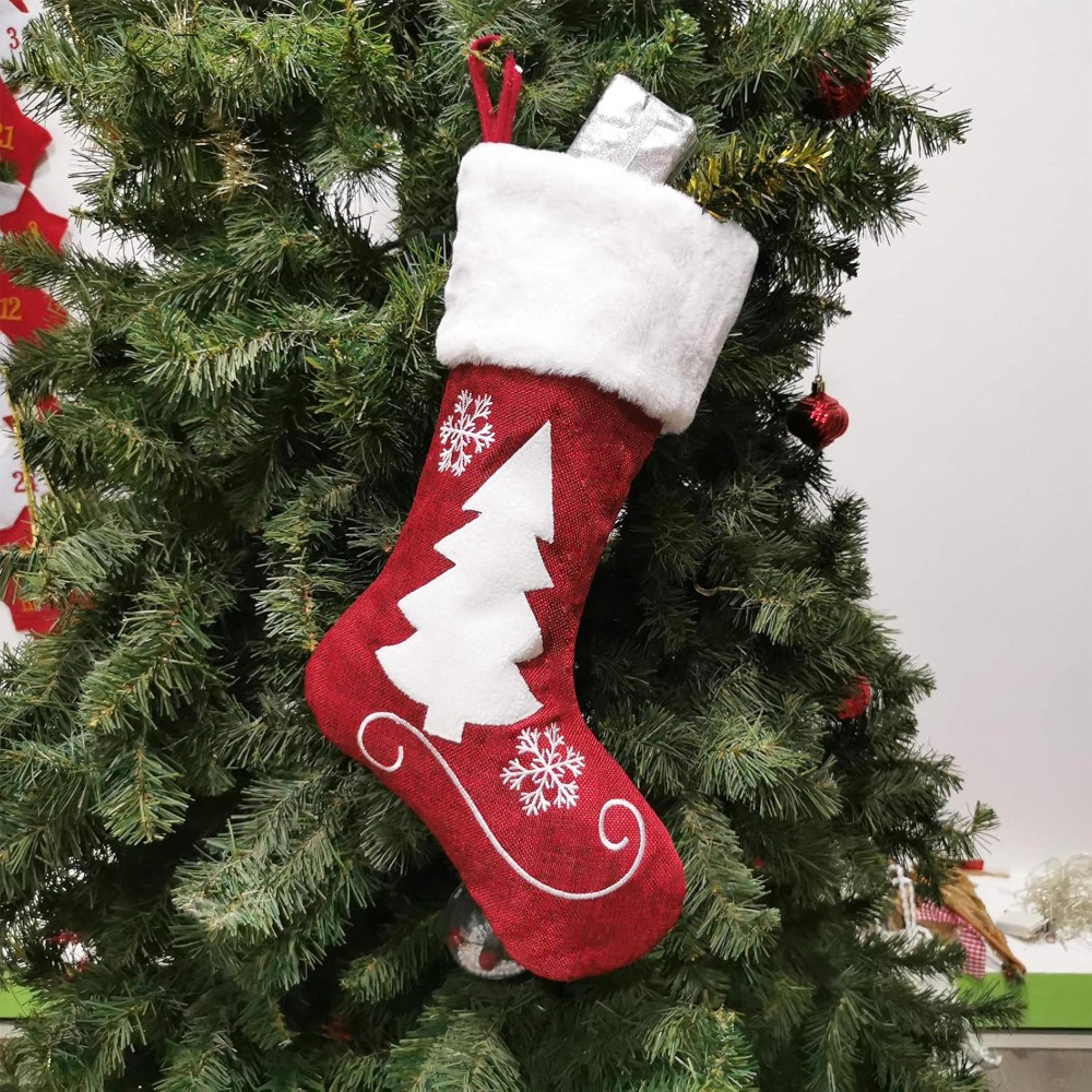 2-4 Pcs Large Burlap Christmas - đánh giá và giá Christmas Stocking Hanging