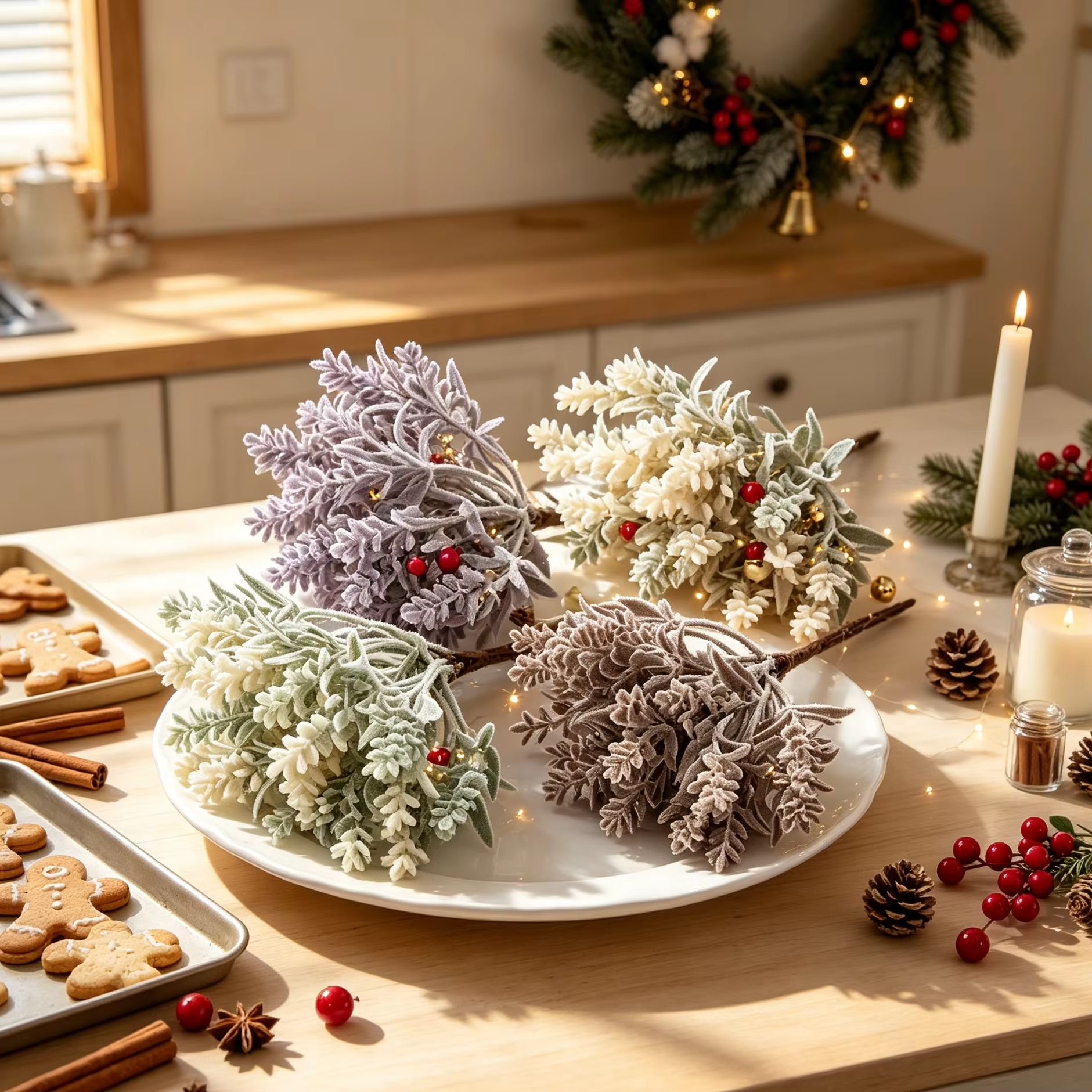 1/5PCS Artificial Plastic Flow - đánh giá và giá Christmas Wreath Fake