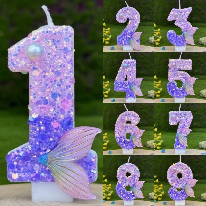 Glitter Purple Gradient Mermai - đánh giá và giá Holiday Candle Set