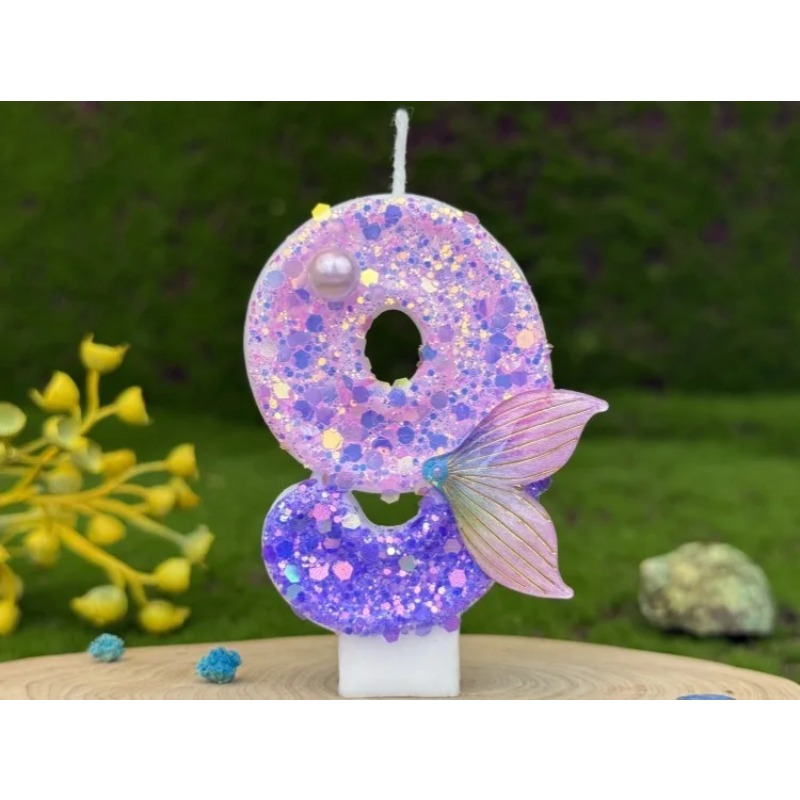 Glitter Purple Gradient Mermai - đánh giá và giá Holiday Candle Set