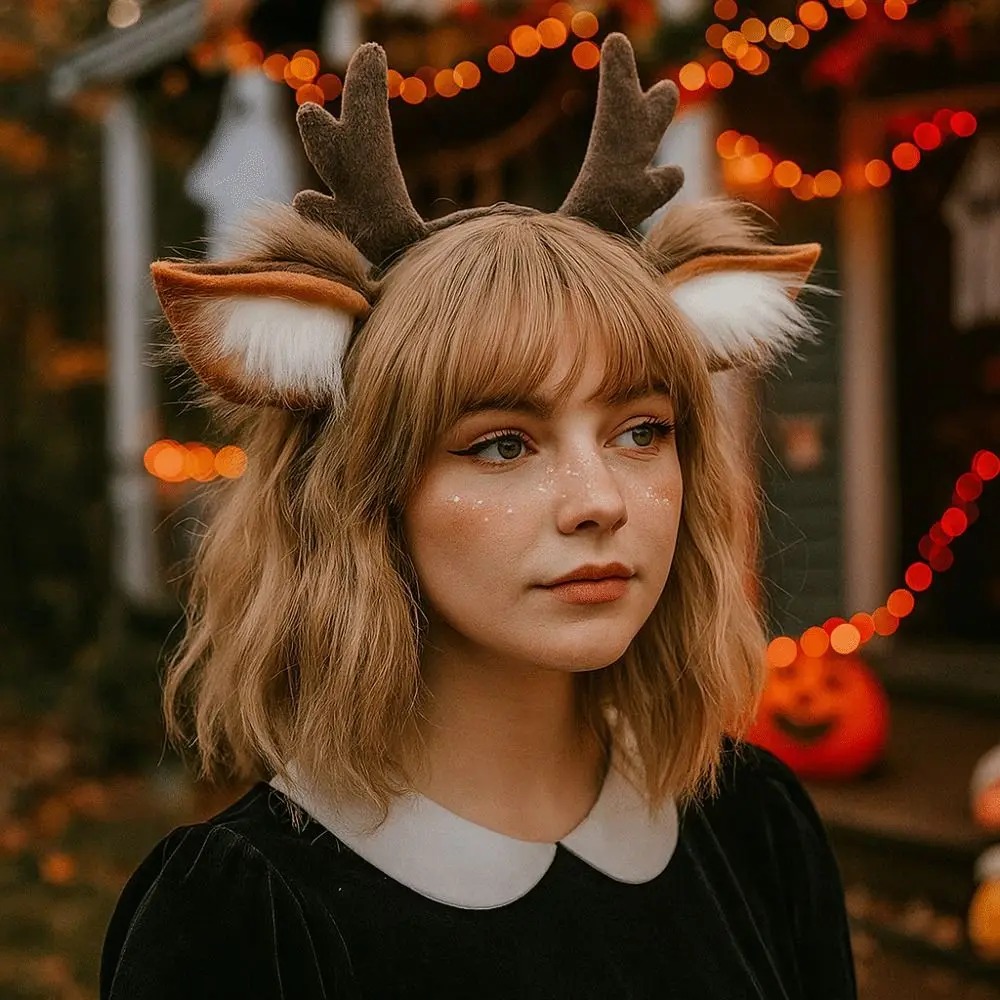 Fluffy Deer Ears Reindeer Antl - đánh giá và giá Reindeer Antlers Headband