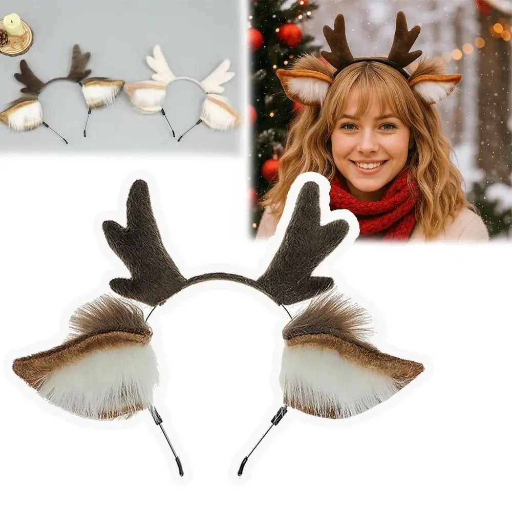 Fluffy Deer Ears Reindeer Antl - đánh giá và giá Reindeer Antlers Headband