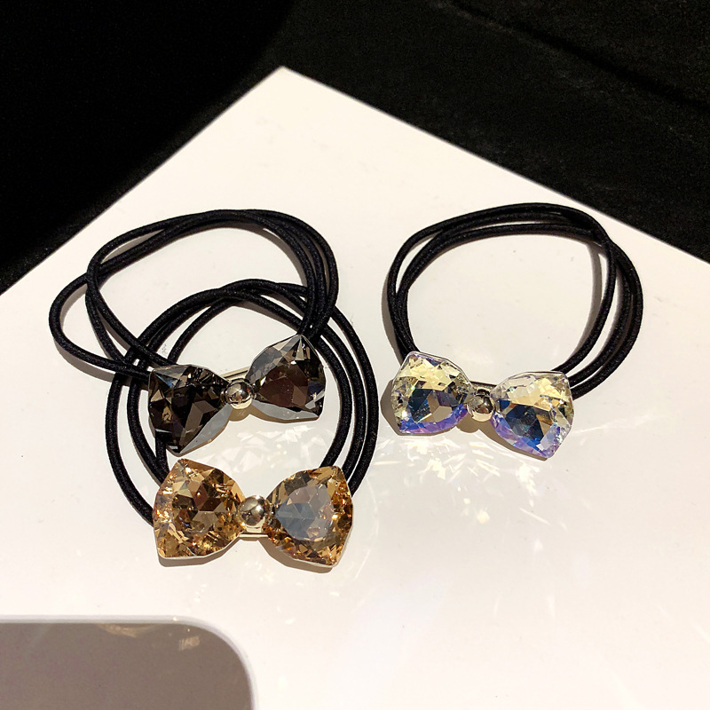 Rhinestone Bow Hair Ropes Set  - đánh giá và giá Ribbon Bow Gift
