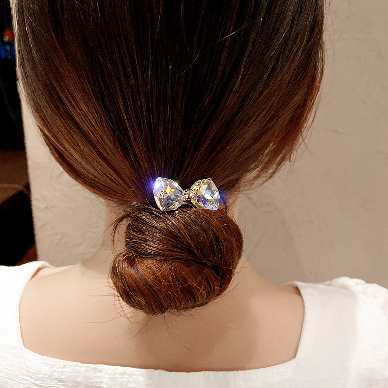 Rhinestone Bow Hair Ropes Set  - đánh giá và giá Ribbon Bow Gift