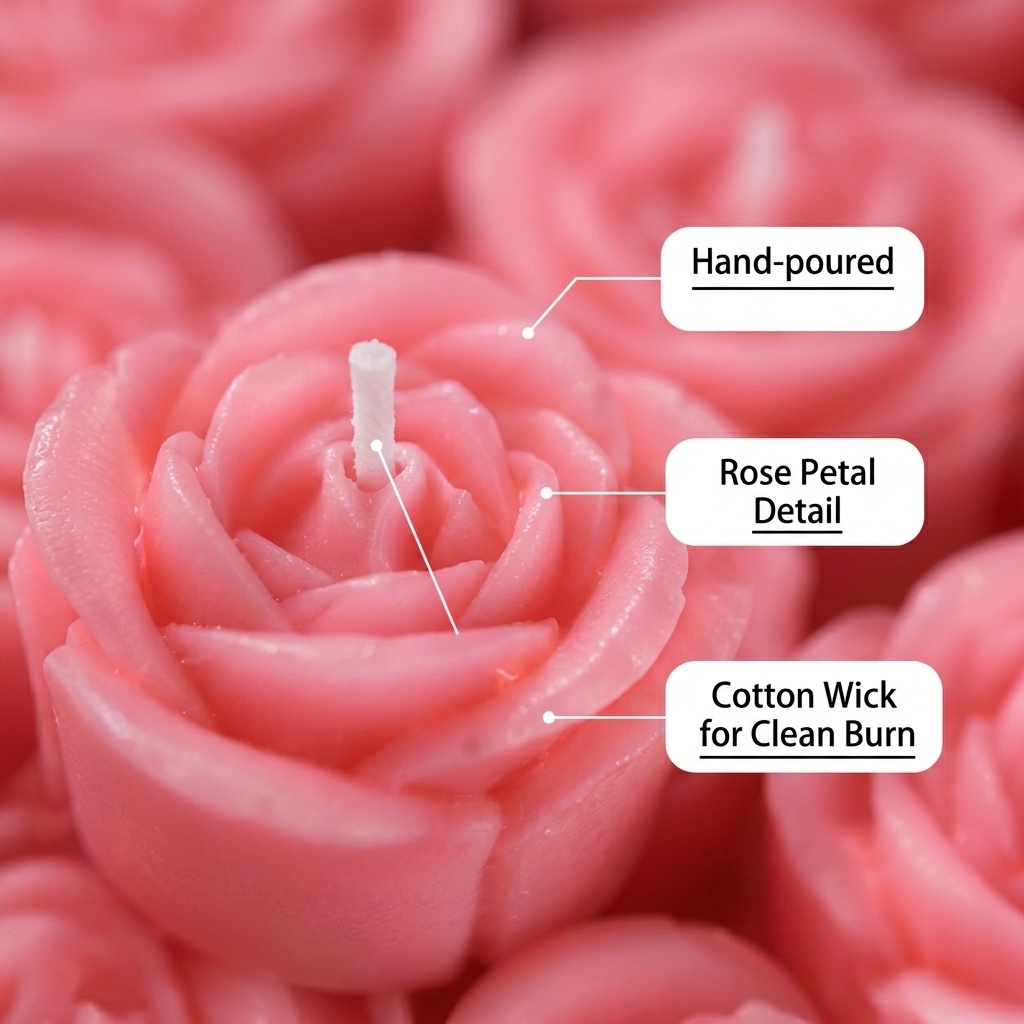 6-Piece Set of Rose-Shaped Soy - đánh giá và giá Holiday Candle Set