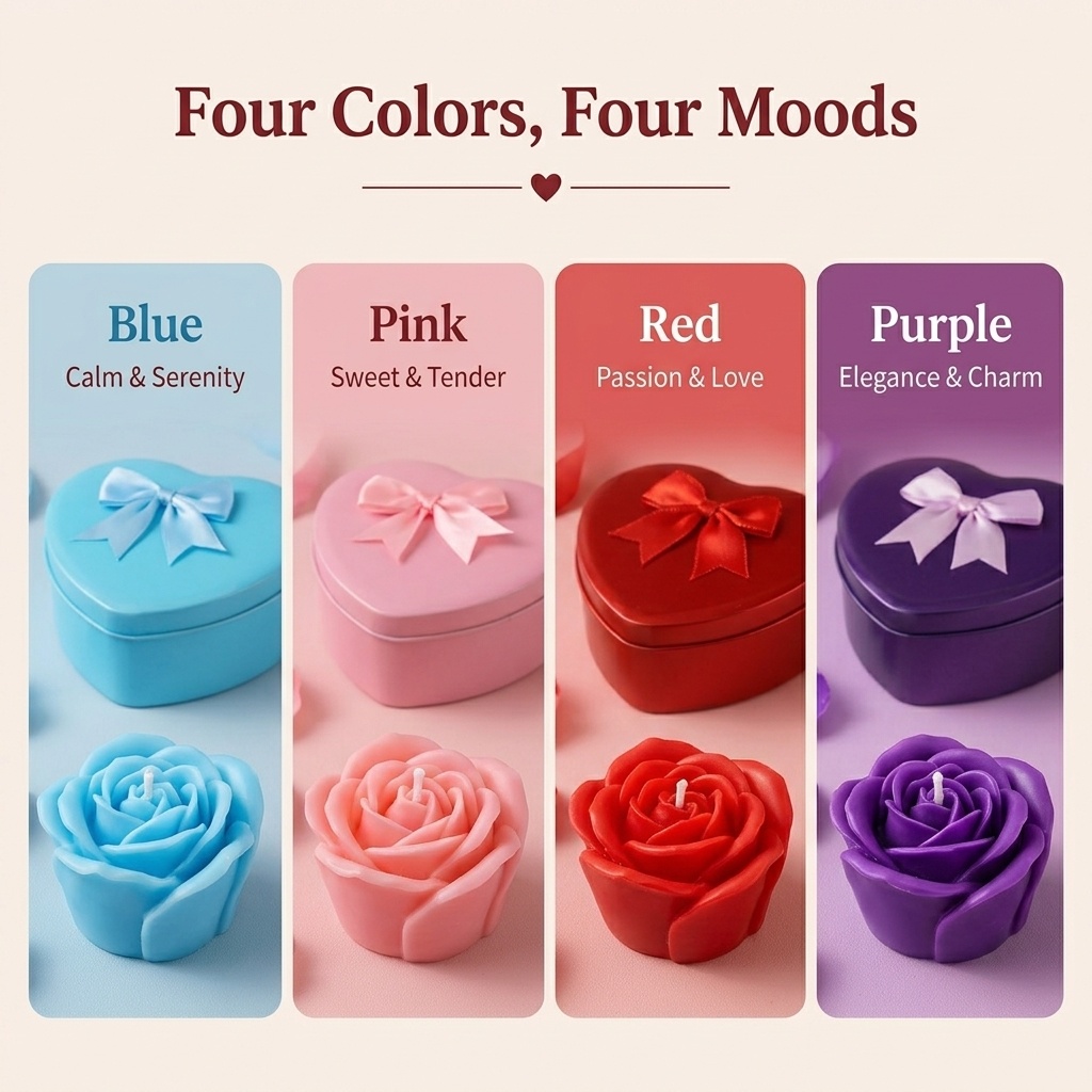 6-Piece Set of Rose-Shaped Soy - đánh giá và giá Holiday Candle Set