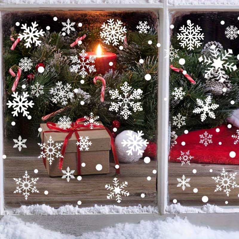 137Pcs Winter Snowflake Static - đánh giá và giá Snowflake Window Decal