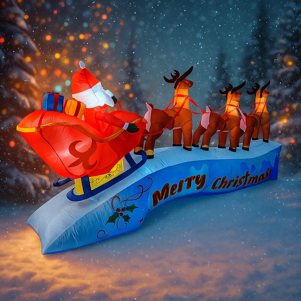11.8FT Santa Claus Reindeer Sl - đánh giá và giá Christmas Lights Outdoor