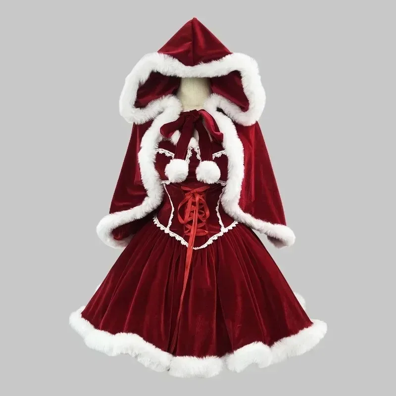 New Year Red Dress Cloak Cospl - đánh giá và giá Elf Costume Christmas