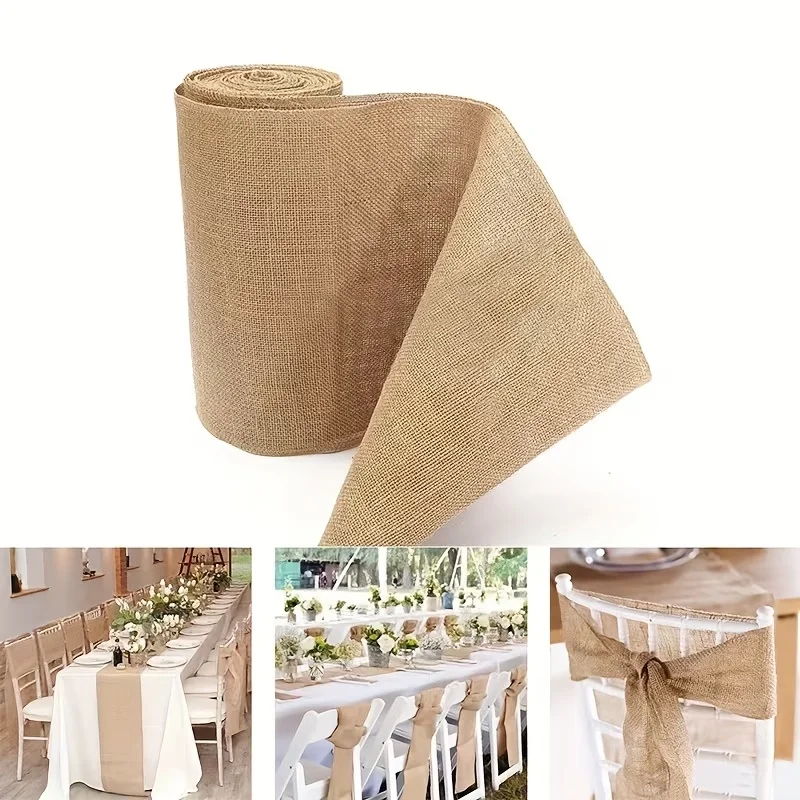 New Desig Beige Burlap Roll 30 - đánh giá và giá Christmas Table Runner