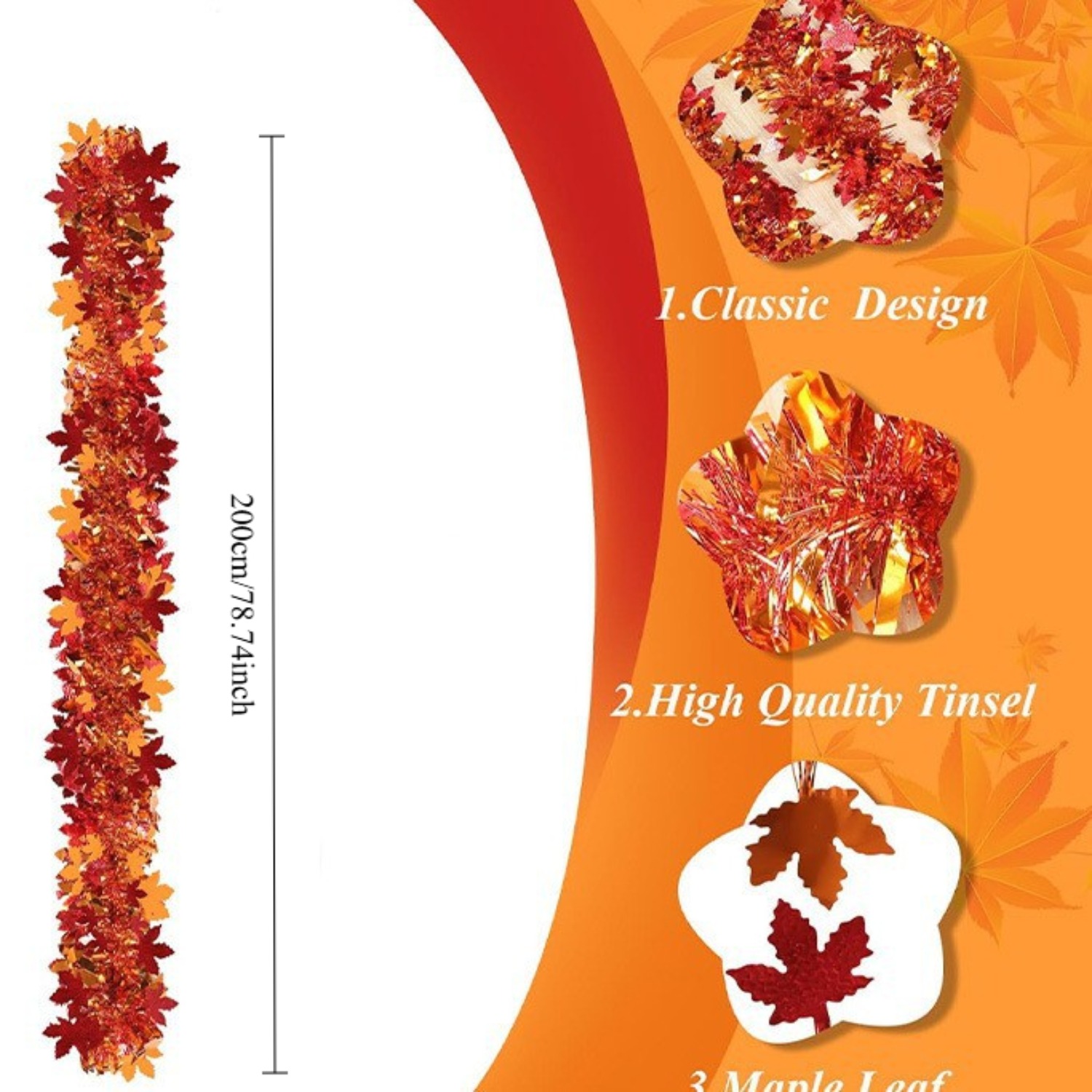 Thanksgiving Fall Tinsel Garla - đánh giá và giá Tinsel Garland Decoration