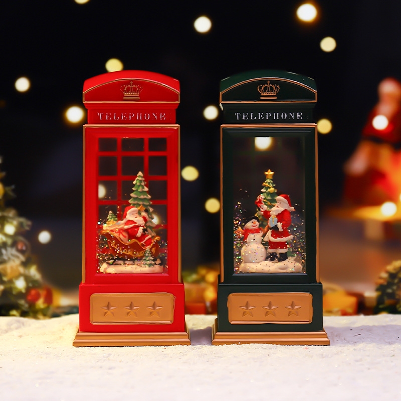 Christmas Phone Booth Night Li - đánh giá và giá Snow Globe Musical