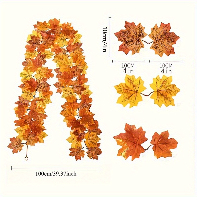 100CM Autumn Artificial Maple  - đánh giá và giá Christmas Wreath Fake