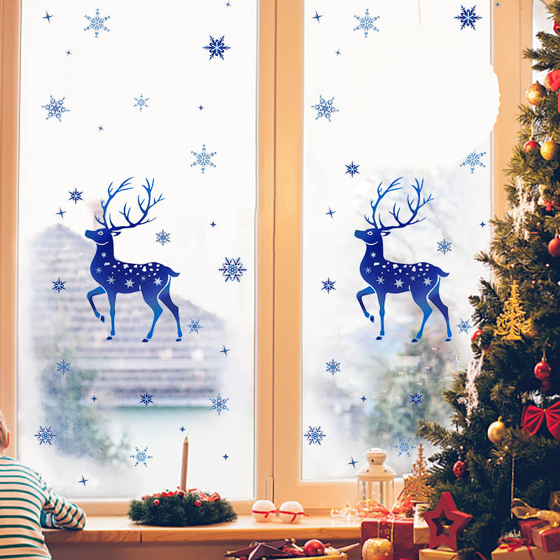 Christmas Window Stickers Elk  - đánh giá và giá Snowflake Window Decal