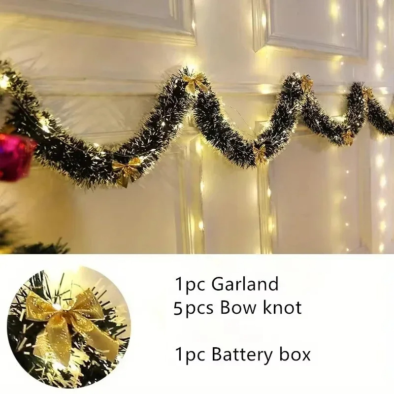 2M LED Light Christmas Tinsel  - đánh giá và giá Tinsel Garland Decoration